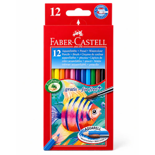 CREYON FABER CASTELL ACUARELABLES 12 COLORES 