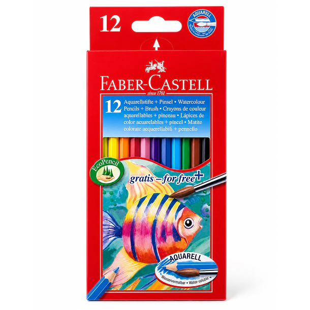 CREYON FABER CASTELL ACUARELABLES 12 COLORES 