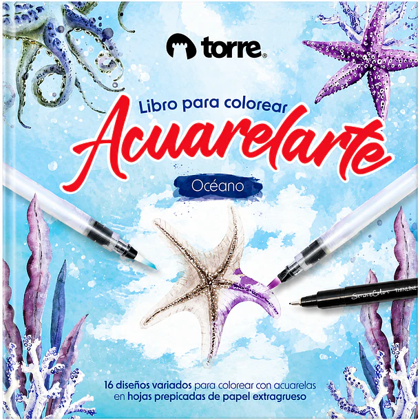 LIBRO PARA COLOREAR ACUARELARTE TORRE  3