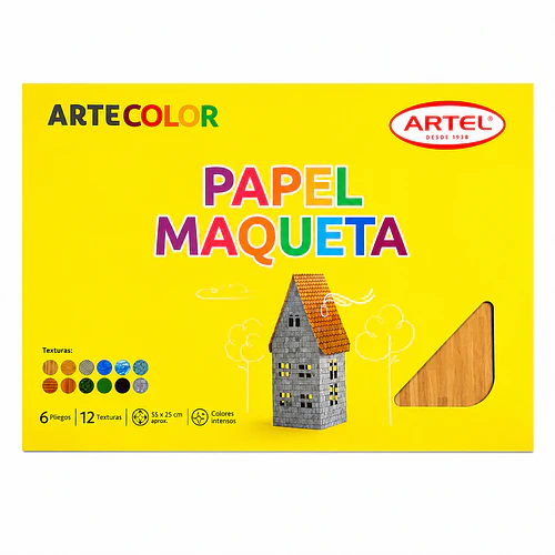 BOLSON PAPEL MAQUETA ARTEL 25X35 CM 6 PLIEGOS 12 DISEÑOS