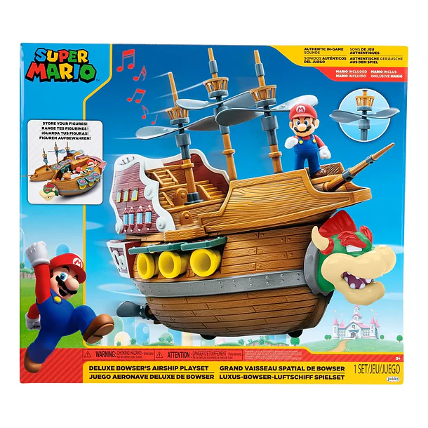 PLAYSET AERONAVE DE BOWSER SUPER MARIO DELUXE JAKKS 4