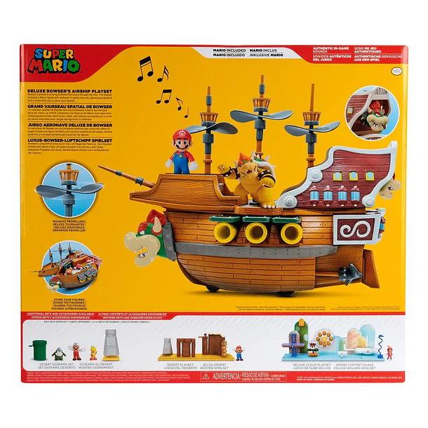 PLAYSET AERONAVE DE BOWSER SUPER MARIO DELUXE JAKKS 5