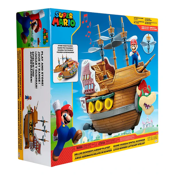 PLAYSET AERONAVE DE BOWSER SUPER MARIO DELUXE JAKKS 6
