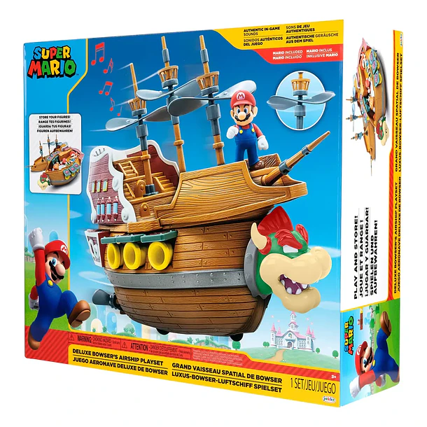 PLAYSET AERONAVE DE BOWSER SUPER MARIO DELUXE JAKKS 7