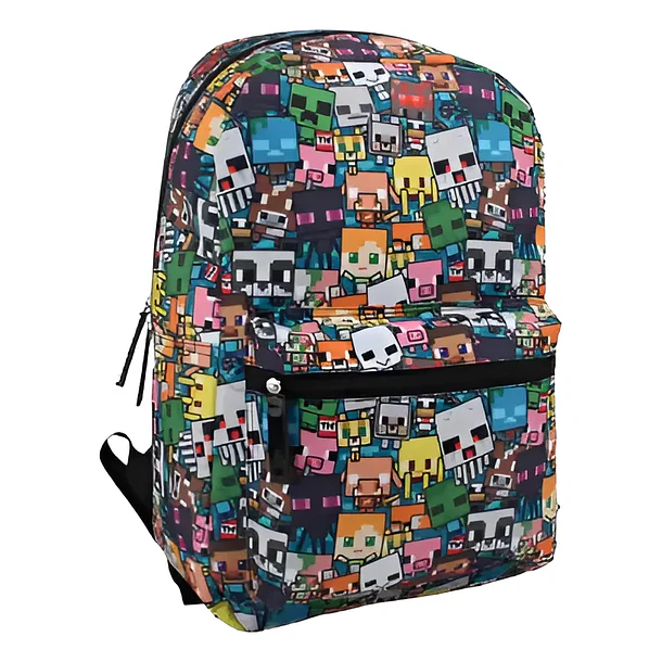 MOCHILA ESCOLAR MINECRAFT MULTICOLOR PERSONAJES 1