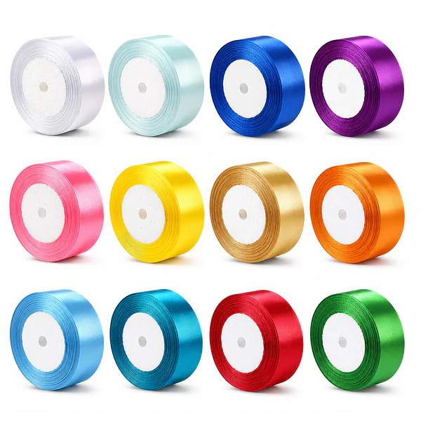 CINTA DE RASO SATINADA 2 CM X 22 METROS COLOR ELEGIBLE 1