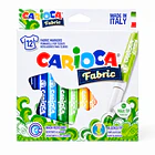 MARCADORES TEXTILES CARIOCA FABRIC 12 COLORES 1