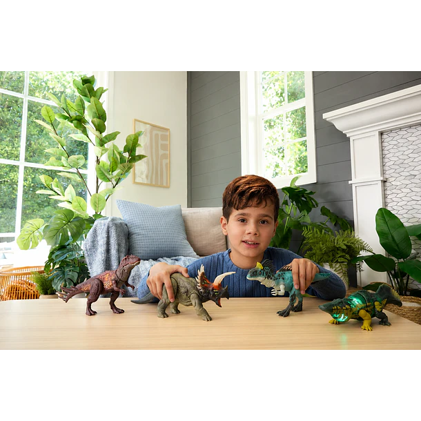 JURASSIC WORLD STOMATOSUCHUS WILD ROAR MATTEL LUZ SONIDO 5