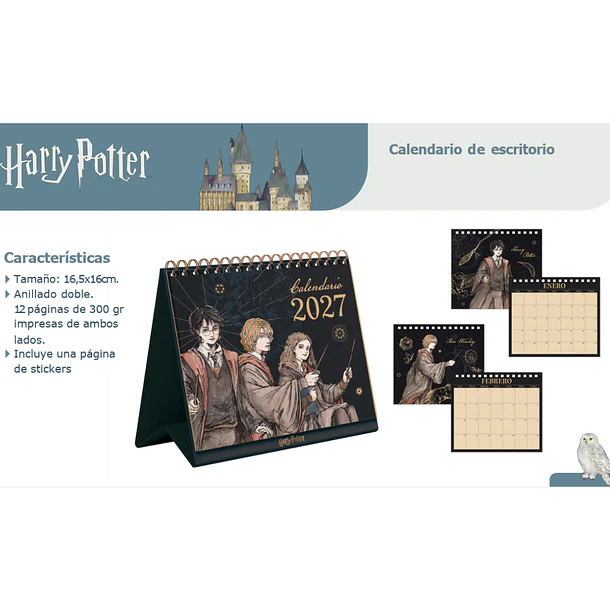 CALENDARIO ESCRITORIO MOOVING HARRY POTTER 2027 2