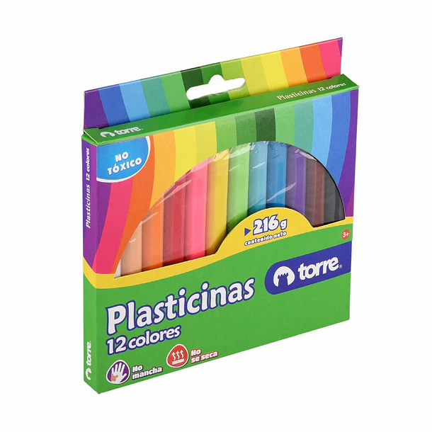 PLASTICINA 12 COLORES TORRE 2