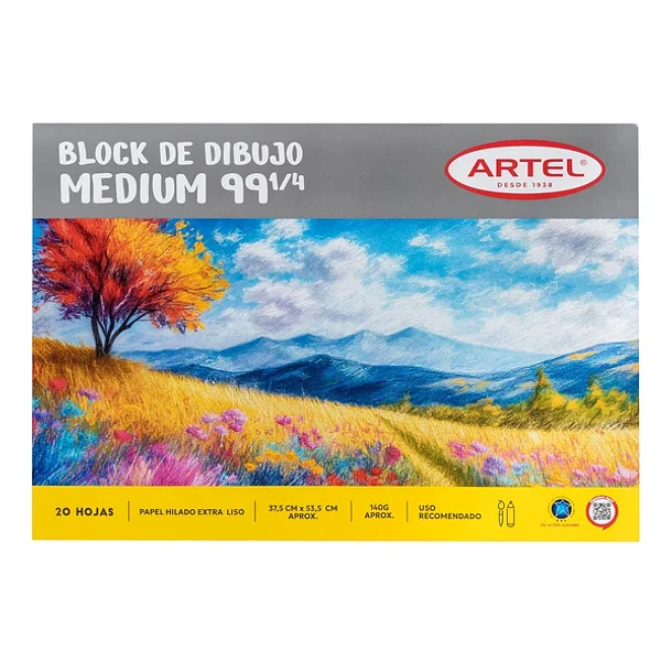 BLOCK MEDIUM 99 1/4 ARTEL 20 HOJAS 140 G 1