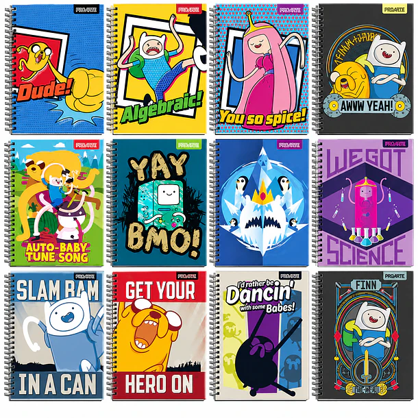 CUADERNO UNIVERSITARIO 7MM 100H HORA DE AVENTURA PACK 10 1