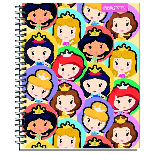 CUADERNO UNIVERSITARIO PROARTE 100H 7MM PRINCESAS KAWAII 1