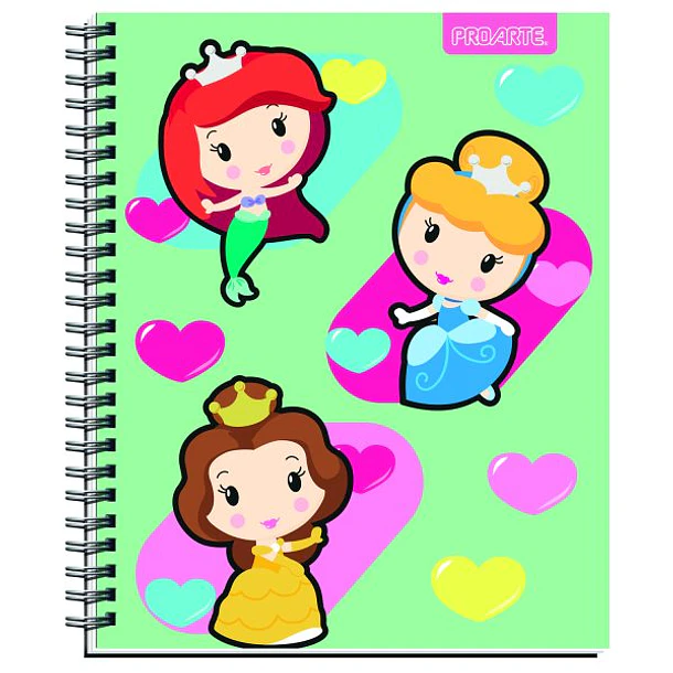 CUADERNO UNIVERSITARIO PROARTE 100H 7MM PRINCESAS KAWAII 6