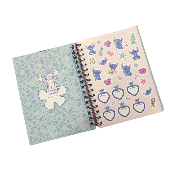 LIBRETA STITCH ASCOTT 120 HOJAS + BOLÍGRAFO + STICKERS 4