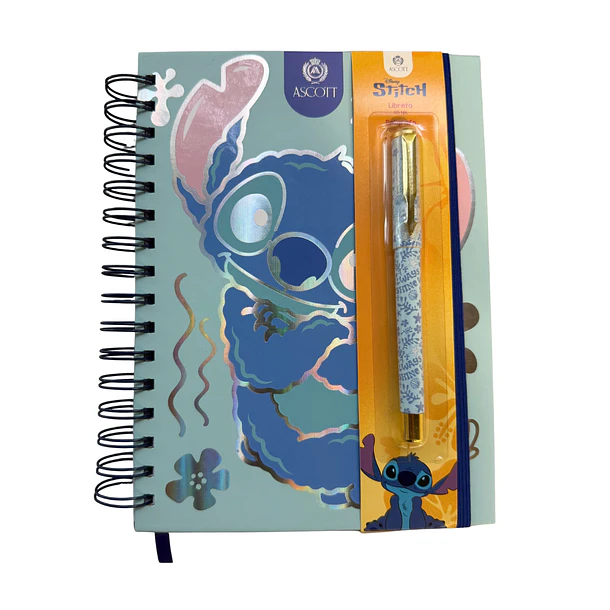 LIBRETA STITCH ASCOTT 120 HOJAS + BOLÍGRAFO + STICKERS 5