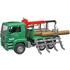 CAMIÓN MAN TGA FORESTAL CON GRÚA Y TRONCOS BRUDER 1:16 4