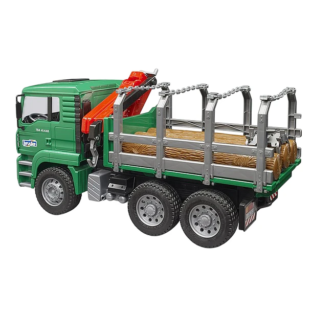 CAMIÓN MAN TGA FORESTAL CON GRÚA Y TRONCOS BRUDER 1:16 5