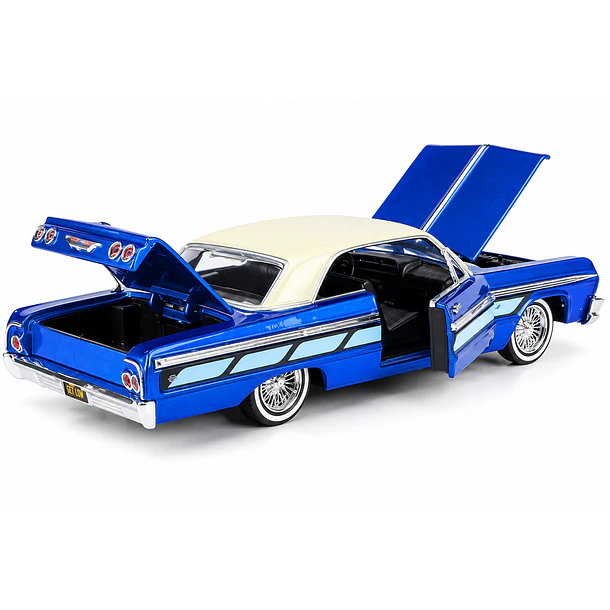 CHEVROLET IMPALA LOWRIDER 1964 1:24 MOTORMAX AZUL 3