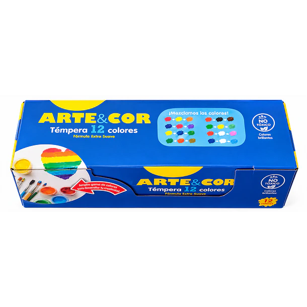 TÉMPERA ARTE & COR 12 COLORES FÓRMULA EXTRA SUAVE 1