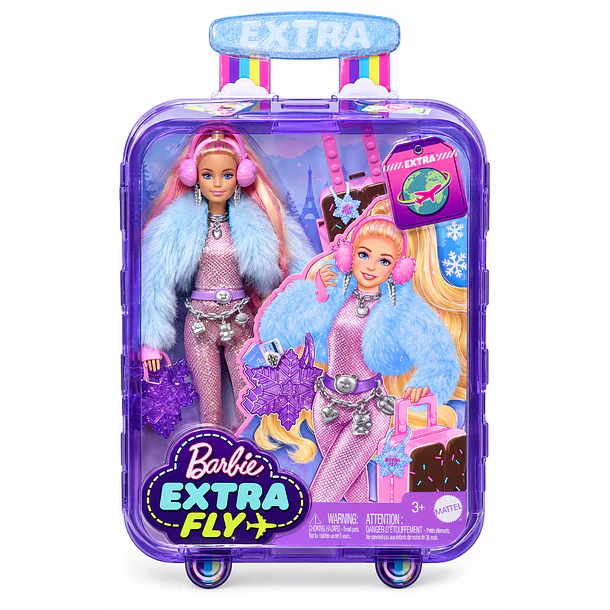 BARBIE EXTRA FLY MUÑECA VIAJE INVIERNO CON 15 ACCESORIOS 4