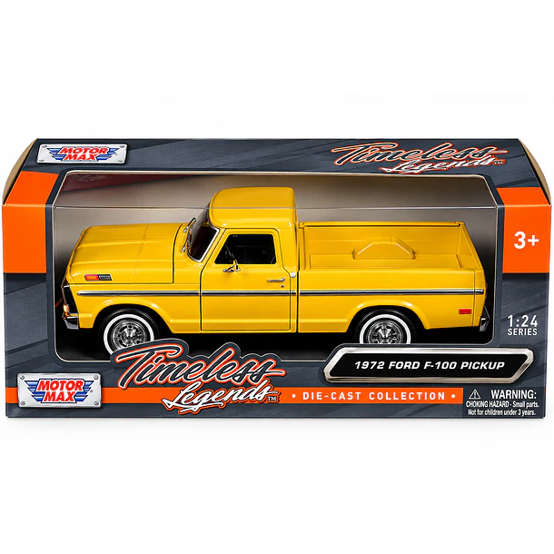 CAMIONETA FORD F-100 1972 AMARILLA 1:24 MOTORMAX  6