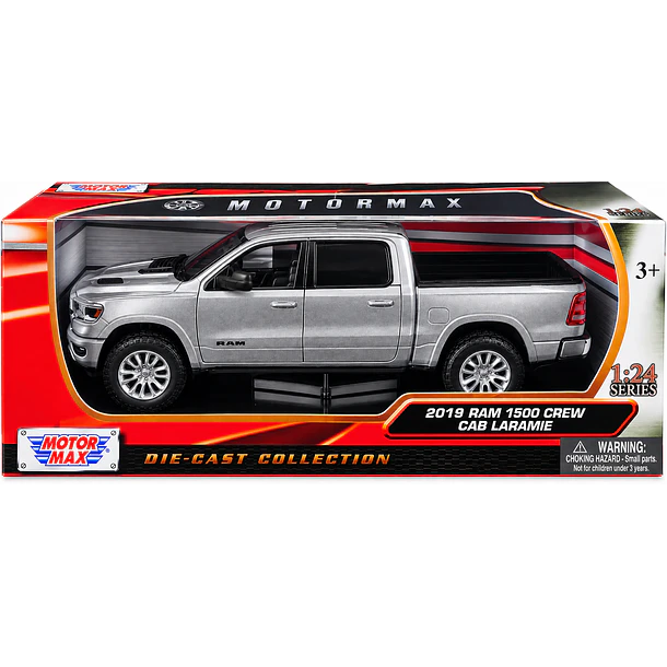 RAM 1500 CREW CAB LARAMIE 2019 MOTORMAX ESCALA 1:24 PLATA 4