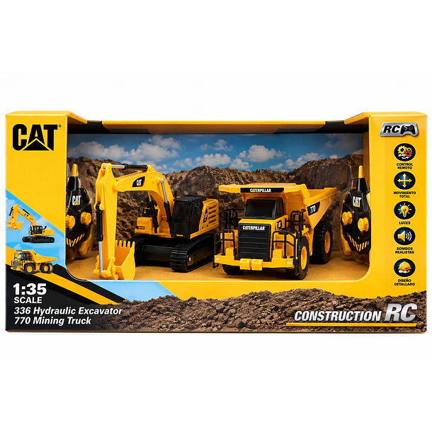 SET CAT 336 + CAMIÓN MINERO 770 RC 1:35 DIECAST MASTERS 8