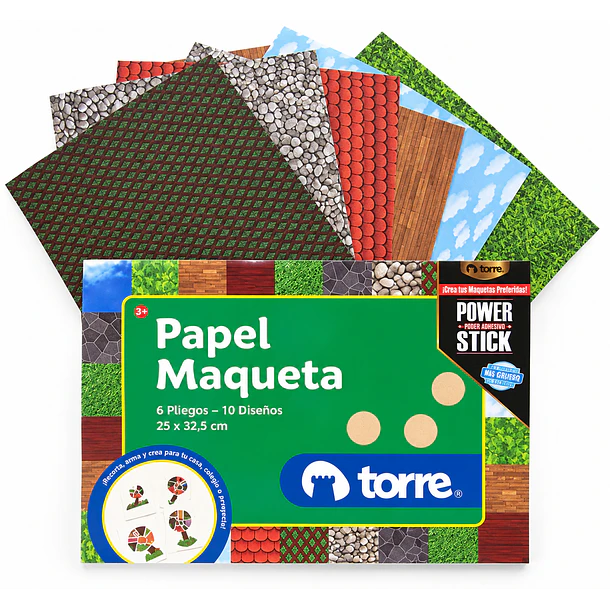 PAPEL MAQUETA TORRE 6 PLIEGOS 10 DISEÑOS 25 X 32,5 CM 1