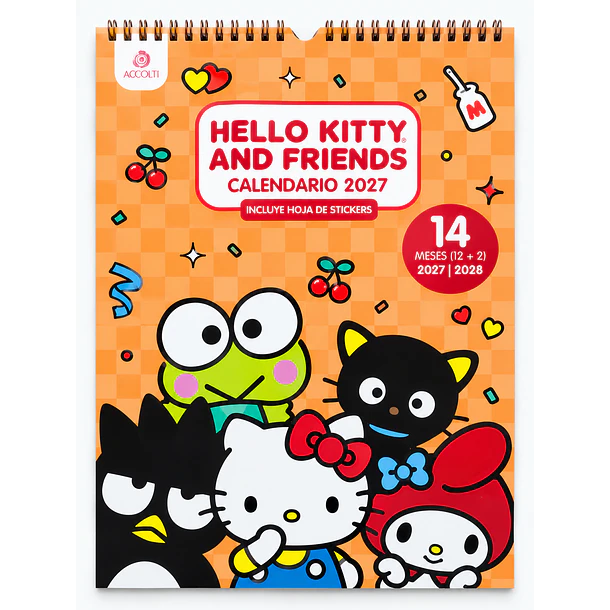 CALENDARIO ASCOTT HELLO KITTY AND FRIENDS 2027 14 MESES 2