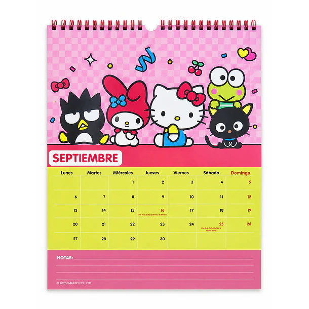CALENDARIO ASCOTT HELLO KITTY AND FRIENDS 2027 14 MESES 5