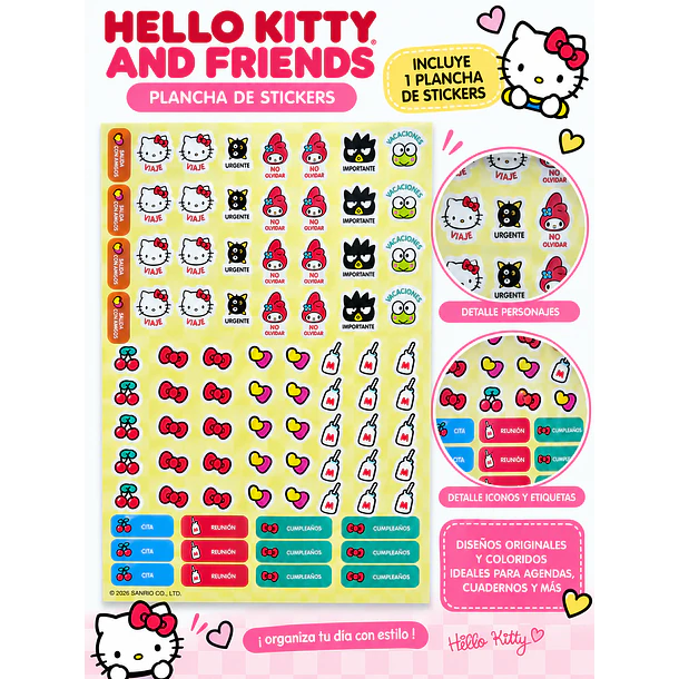 CALENDARIO ASCOTT HELLO KITTY AND FRIENDS 2027 14 MESES 9