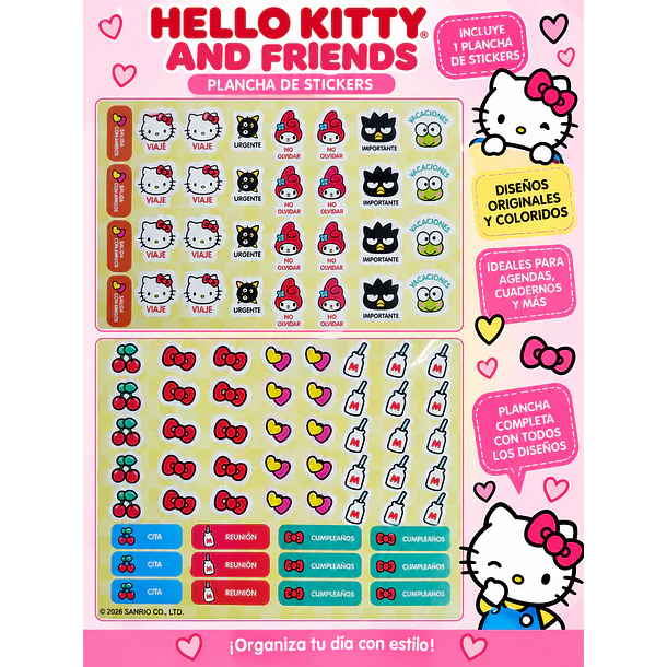 CALENDARIO ASCOTT HELLO KITTY AND FRIENDS 2027 14 MESES 10