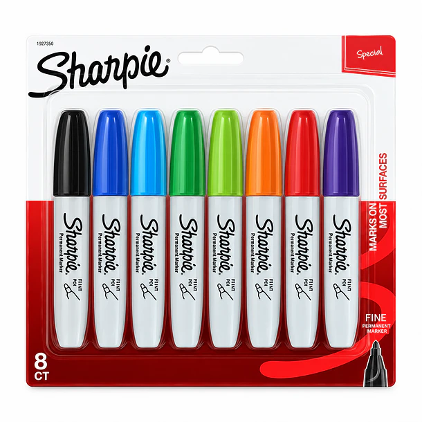 MARCADORES PERMANENTES SHARPIE BISELADOS 8 COLORES 1