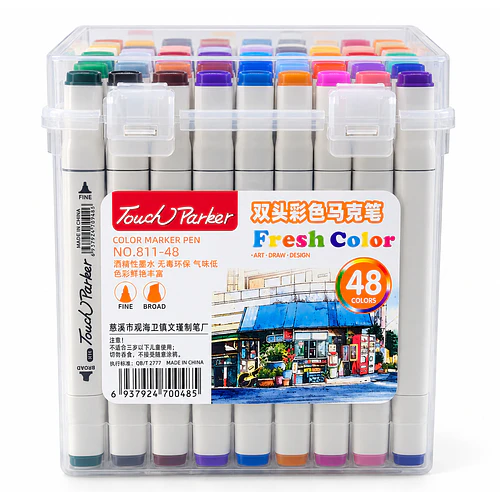SET MARCADORES DOBLE PUNTA YUZE 48 COLORES YZ-502