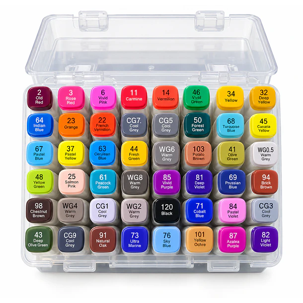 SET MARCADORES DOBLE PUNTA YUZE 48 COLORES YZ-502 2
