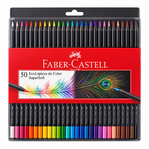 LÁPICES DE COLORES FABER-CASTELL SUPERSOFT 50 UNIDADES