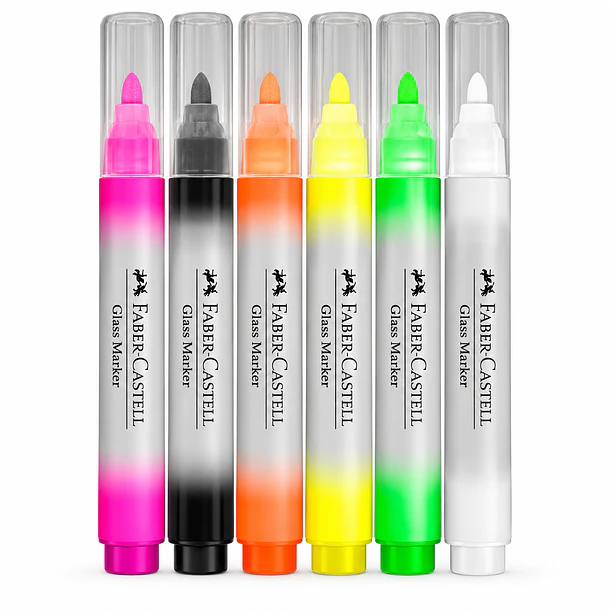 MARCADORES PARA VIDRIO FABER-CASTELL 3.0 MM 6 COLORES 2