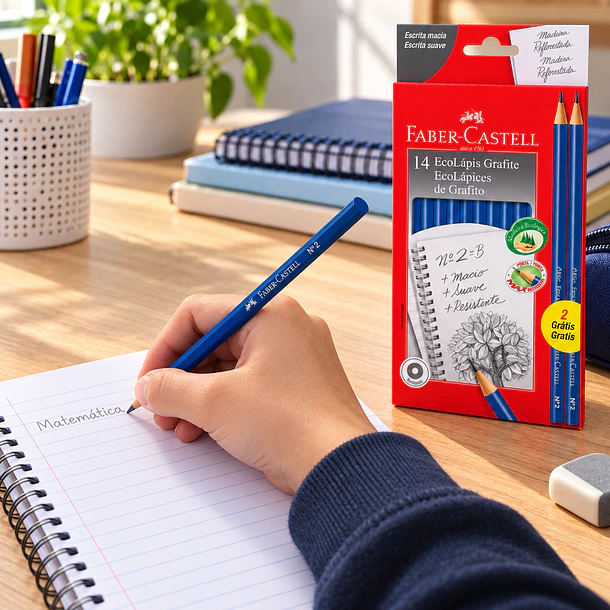 LÁPICES GRAFITO FABER-CASTELL ECOLÁPIS N.º 2 14 UNIDADES 2