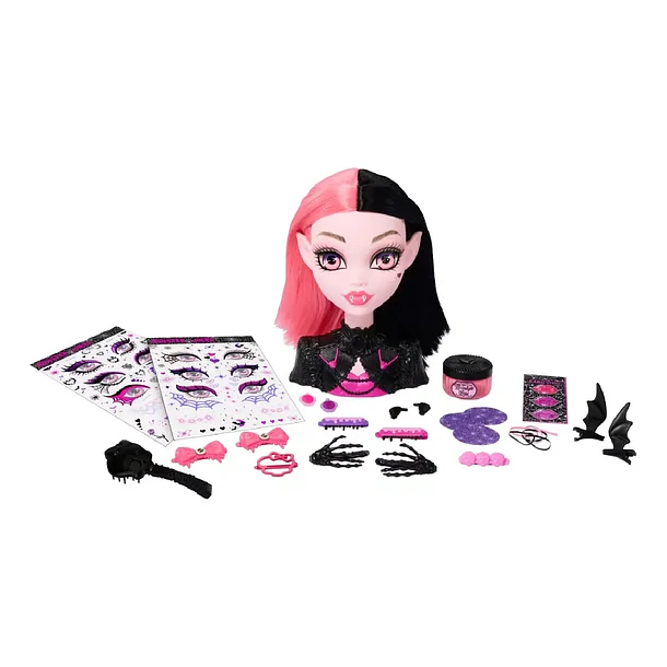 MUÑECA MONSTER HIGH DRACULAURA CABEZA DE PEINADOS 4