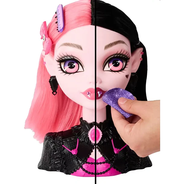 MUÑECA MONSTER HIGH DRACULAURA CABEZA DE PEINADOS 5
