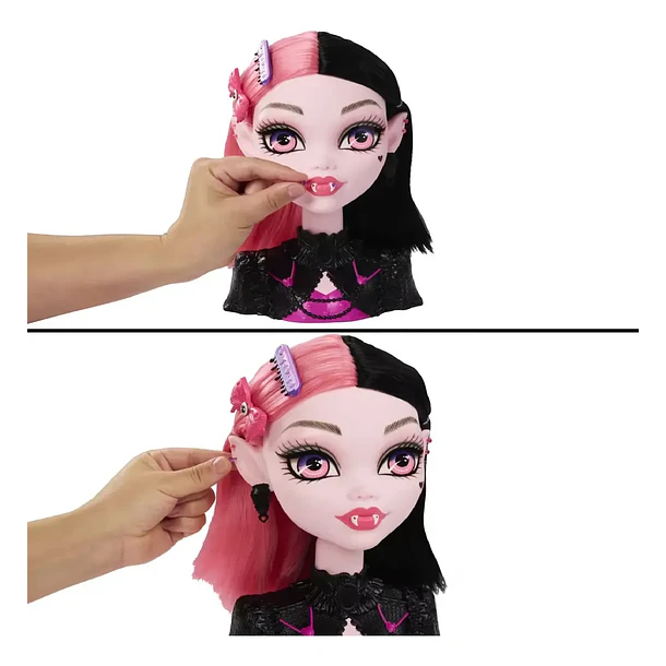 MUÑECA MONSTER HIGH DRACULAURA CABEZA DE PEINADOS 6