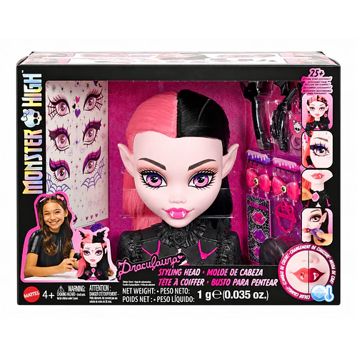 MUÑECA MONSTER HIGH DRACULAURA CABEZA DE PEINADOS