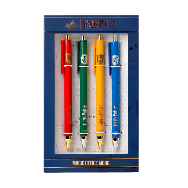 SET 4 BOLÍGRAFOS HARRY POTTER CASAS HOGWARTS