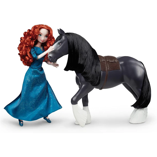SET DISNEY PIXAR VALIENTE MUÑECA MÉRIDA Y CABALLO ANGUS 1