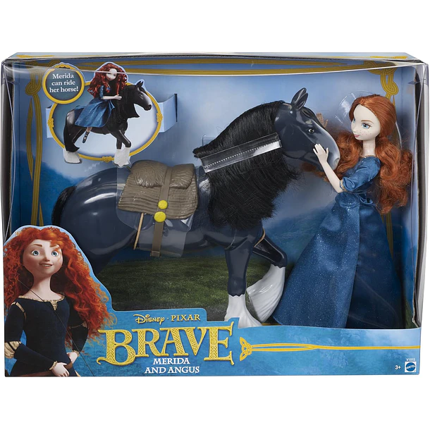 SET DISNEY PIXAR VALIENTE MUÑECA MÉRIDA Y CABALLO ANGUS 3