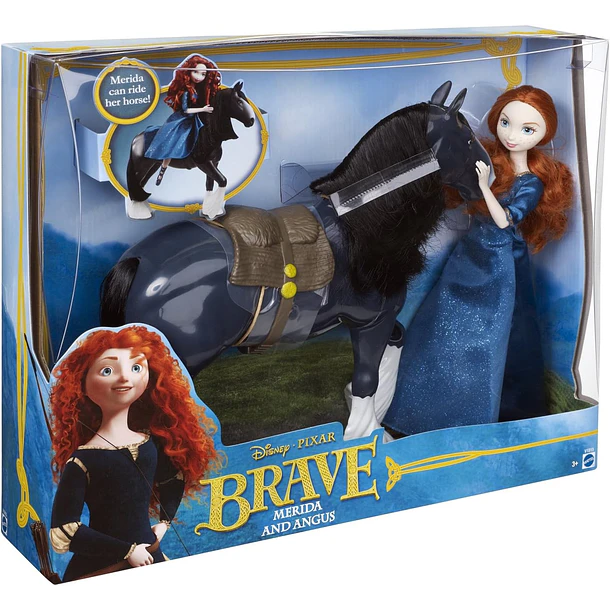 SET DISNEY PIXAR VALIENTE MUÑECA MÉRIDA Y CABALLO ANGUS 4