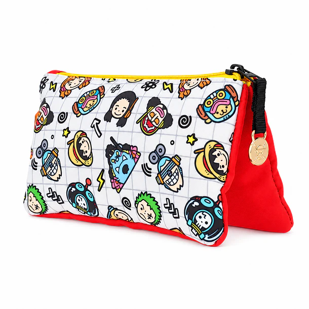 ESTUCHE ONE PIECE JUVENIL ROJO 2 COMPARTIMENTOS YATADEX 4