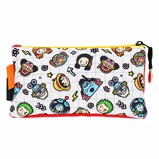 ESTUCHE ONE PIECE JUVENIL ROJO 2 COMPARTIMENTOS YATADEX 5