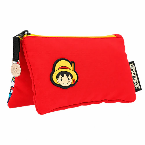 ESTUCHE ONE PIECE JUVENIL ROJO 2 COMPARTIMENTOS YATADEX